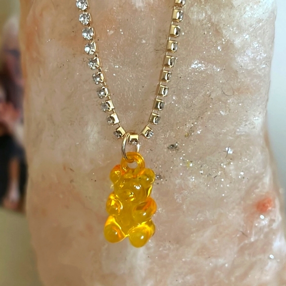 Rhinestone 🐻 choker necklace 🧡 - Picture 3 of 4